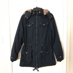 Faux fur parka jacket